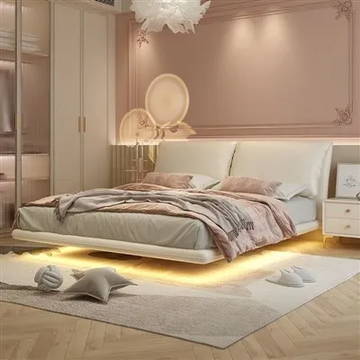 Led-valonauhat sängyn alla